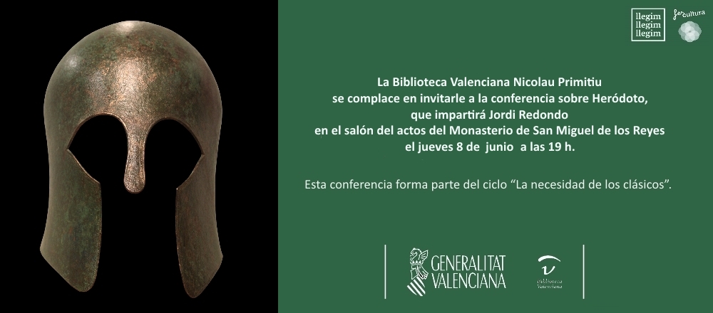 Conferencia sobre Heródoto – Jueves 8 de junio, 19 h – Biblioteca Valenciana Nicolau Primitiu